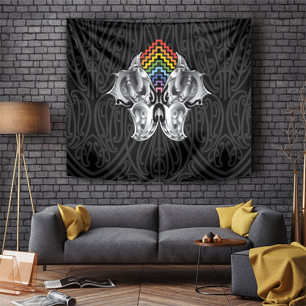 Aotearoa Kowhaiwhai Poutama Rainbow Motif Tapestry
