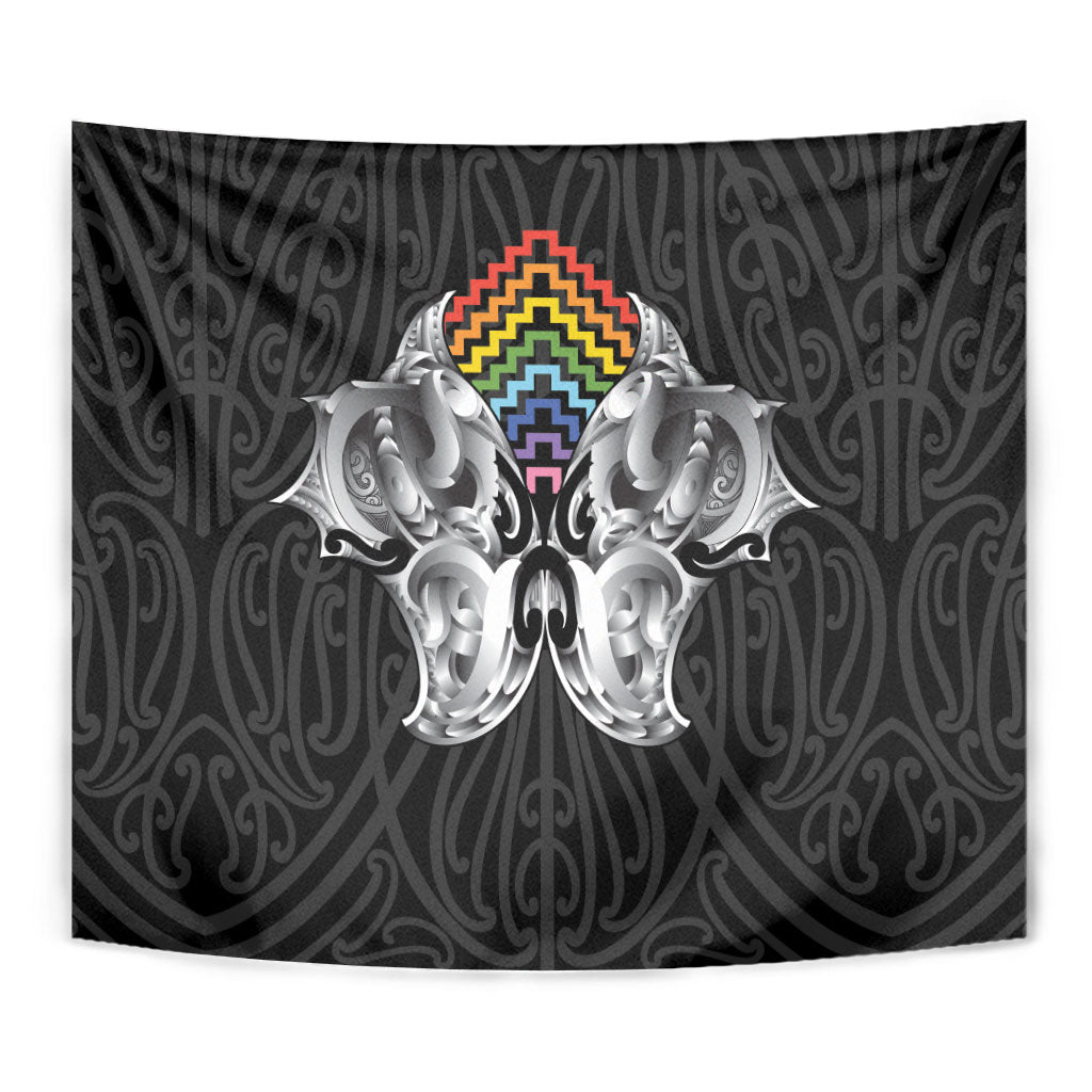 Aotearoa Kowhaiwhai Poutama Rainbow Motif Tapestry LT9 - Polynesian Pride