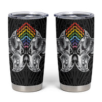 Aotearoa Kowhaiwhai Poutama Rainbow Motif Tumbler Cup LT9 Rainbow - Polynesian Pride