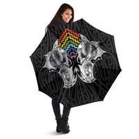 Aotearoa Kowhaiwhai Poutama Rainbow Motif Umbrella LT9 - Polynesian Pride