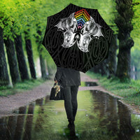Aotearoa Kowhaiwhai Poutama Rainbow Motif Umbrella LT9 - Polynesian Pride