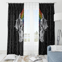Aotearoa Kowhaiwhai Poutama Rainbow Motif Window Curtain LT9 - Polynesian Pride