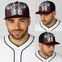 Aotearoa Kowhaiwhai Poutama Red Motif Baseball Net Cap