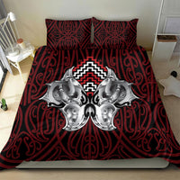Aotearoa Kowhaiwhai Poutama Red Motif Bedding Set LT9 - Polynesian Pride