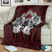 Aotearoa Kowhaiwhai Poutama Red Motif Blanket LT9 - Polynesian Pride