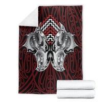Aotearoa Kowhaiwhai Poutama Red Motif Blanket LT9 - Polynesian Pride