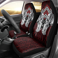 Aotearoa Kowhaiwhai Poutama Red Motif Car Seat Cover LT9 - Polynesian Pride