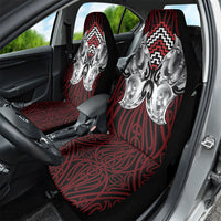 Aotearoa Kowhaiwhai Poutama Red Motif Car Seat Cover LT9 - Polynesian Pride