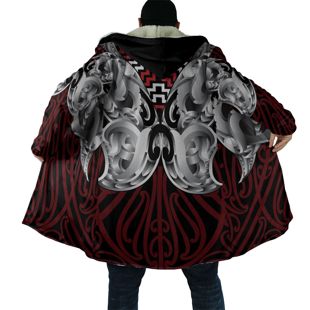Aotearoa Kowhaiwhai Poutama Red Motif Cloak LT9 - Polynesian Pride
