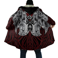 Aotearoa Kowhaiwhai Poutama Red Motif Cloak LT9 - Polynesian Pride