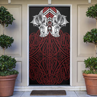 Aotearoa Kowhaiwhai Poutama Red Motif Door Cover LT9 Red - Polynesian Pride