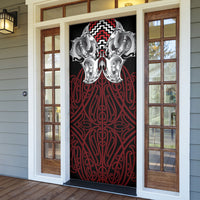 Aotearoa Kowhaiwhai Poutama Red Motif Door Cover LT9 - Polynesian Pride