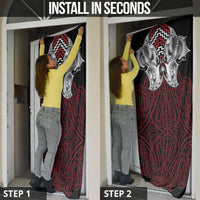 Aotearoa Kowhaiwhai Poutama Red Motif Door Cover LT9 - Polynesian Pride