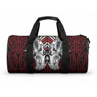 Aotearoa Kowhaiwhai Poutama Red Motif Duffle Bag LT9 One size Red - Polynesian Pride