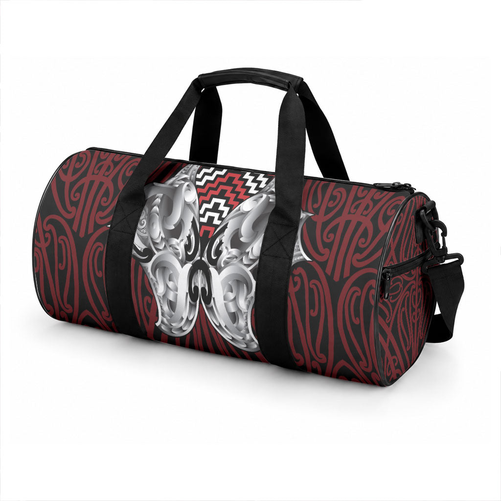 Aotearoa Kowhaiwhai Poutama Red Motif Duffle Bag LT9 - Polynesian Pride
