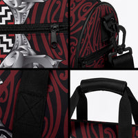 Aotearoa Kowhaiwhai Poutama Red Motif Duffle Bag LT9 - Polynesian Pride