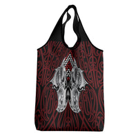 Aotearoa Kowhaiwhai Poutama Red Motif Grocery Bag LT9 - Polynesian Pride