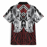 Aotearoa Kowhaiwhai Poutama Red Motif Hawaiian Shirt LT9 - Polynesian Pride