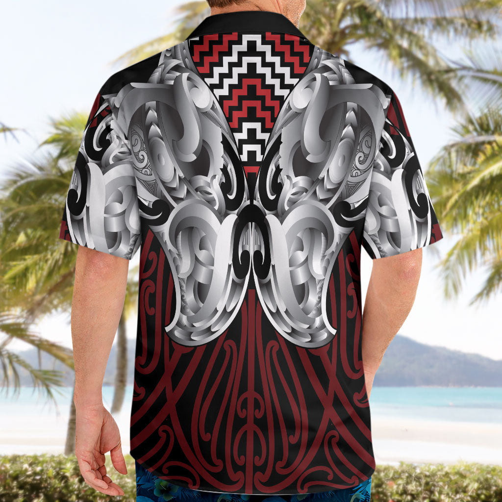 Aotearoa Kowhaiwhai Poutama Red Motif Hawaiian Shirt LT9 - Polynesian Pride