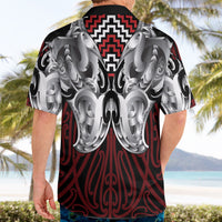 Aotearoa Kowhaiwhai Poutama Red Motif Hawaiian Shirt LT9 - Polynesian Pride