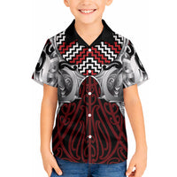Aotearoa Kowhaiwhai Poutama Red Motif Hawaiian Shirt LT9 - Polynesian Pride