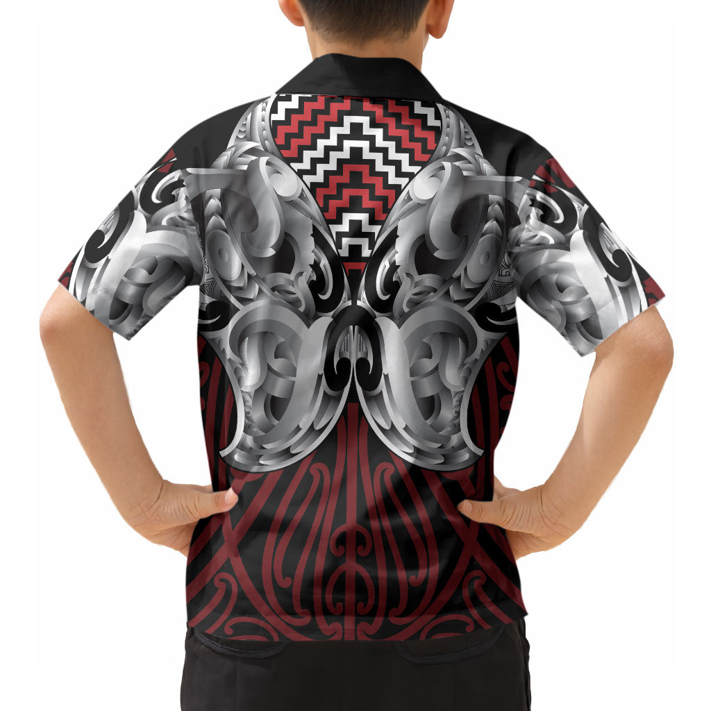Aotearoa Kowhaiwhai Poutama Red Motif Hawaiian Shirt LT9 - Polynesian Pride