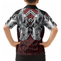 Aotearoa Kowhaiwhai Poutama Red Motif Hawaiian Shirt LT9 - Polynesian Pride