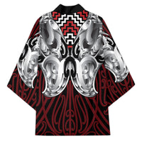 Aotearoa Kowhaiwhai Poutama Red Motif Kimono LT9 - Polynesian Pride