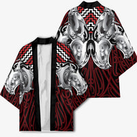 Aotearoa Kowhaiwhai Poutama Red Motif Kimono LT9 - Polynesian Pride