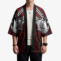 Aotearoa Kowhaiwhai Poutama Red Motif Kimono LT9 - Polynesian Pride