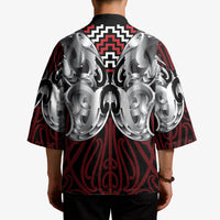 Aotearoa Kowhaiwhai Poutama Red Motif Kimono LT9 - Polynesian Pride