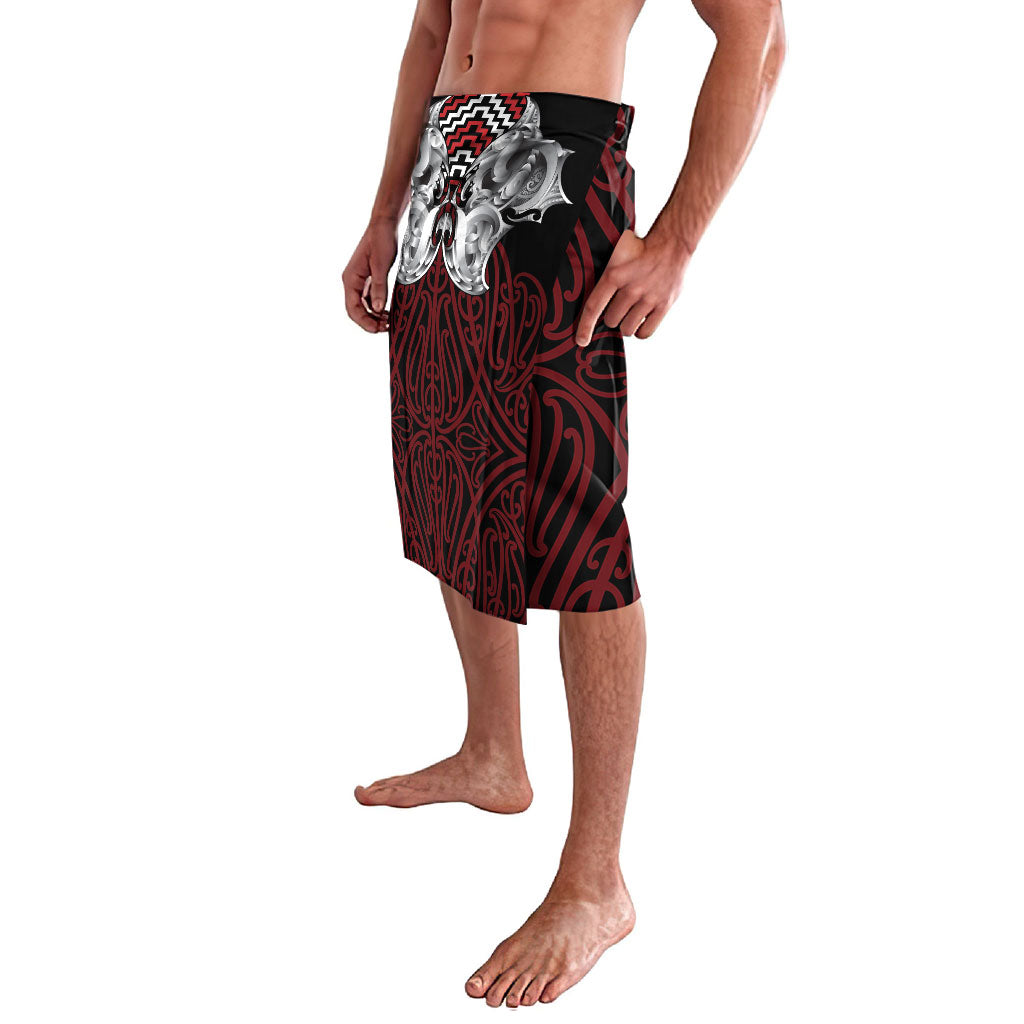Aotearoa Kowhaiwhai Poutama Red Motif Lavalava LT9 - Polynesian Pride