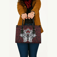 Aotearoa Kowhaiwhai Poutama Red Motif Leather Bag LT9 - Polynesian Pride
