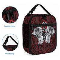 Aotearoa Kowhaiwhai Poutama Red Motif Lunch Bag LT9 - Polynesian Pride