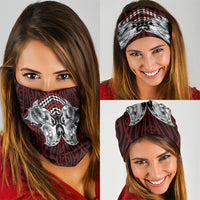 Aotearoa Kowhaiwhai Poutama Red Motif Neck Gaiter LT9 - Polynesian Pride