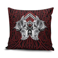Aotearoa Kowhaiwhai Poutama Red Motif Pillow Cover LT9 Red - Polynesian Pride