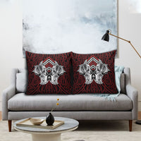 Aotearoa Kowhaiwhai Poutama Red Motif Pillow Cover LT9 - Polynesian Pride