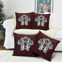 Aotearoa Kowhaiwhai Poutama Red Motif Pillow Cover LT9 - Polynesian Pride