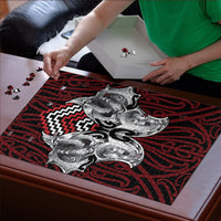 Aotearoa Kowhaiwhai Poutama Red Motif Puzzle LT9 - Polynesian Pride