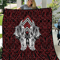 Aotearoa Kowhaiwhai Poutama Red Motif Quilt LT9 Red - Polynesian Pride