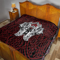 Aotearoa Kowhaiwhai Poutama Red Motif Quilt LT9 - Polynesian Pride