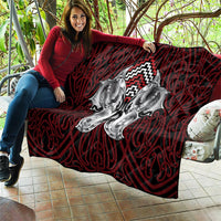 Aotearoa Kowhaiwhai Poutama Red Motif Quilt LT9 - Polynesian Pride