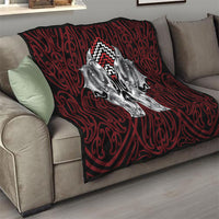 Aotearoa Kowhaiwhai Poutama Red Motif Quilt LT9 - Polynesian Pride