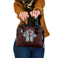 Aotearoa Kowhaiwhai Poutama Red Motif Shoulder Handbag LT9 One Size Red - Polynesian Pride