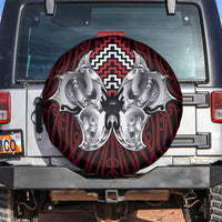 Aotearoa Kowhaiwhai Poutama Red Motif Spare Tire Cover LT9 Red - Polynesian Pride
