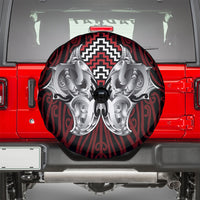 Aotearoa Kowhaiwhai Poutama Red Motif Spare Tire Cover LT9 - Polynesian Pride