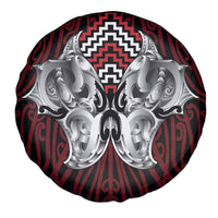 Aotearoa Kowhaiwhai Poutama Red Motif Spare Tire Cover LT9 - Polynesian Pride