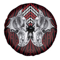 Aotearoa Kowhaiwhai Poutama Red Motif Spare Tire Cover LT9 - Polynesian Pride
