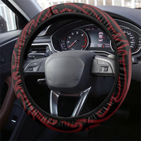 Aotearoa Kowhaiwhai Poutama Red Motif Steering Wheel Cover LT9 - Polynesian Pride