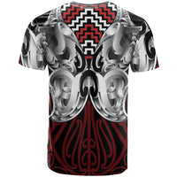 Aotearoa Kowhaiwhai Poutama Red Motif T Shirt LT9 - Polynesian Pride